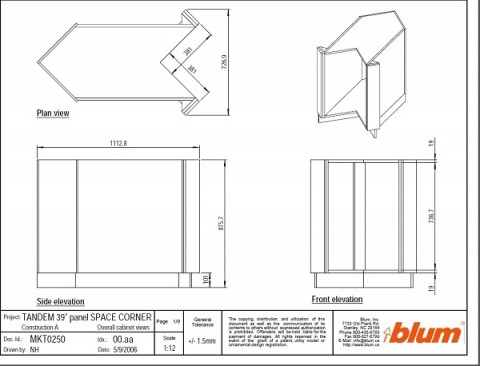 line drawing of the space corner cabinet from the blum website.