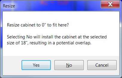 Dialog I'm getting when trying to place cabinet