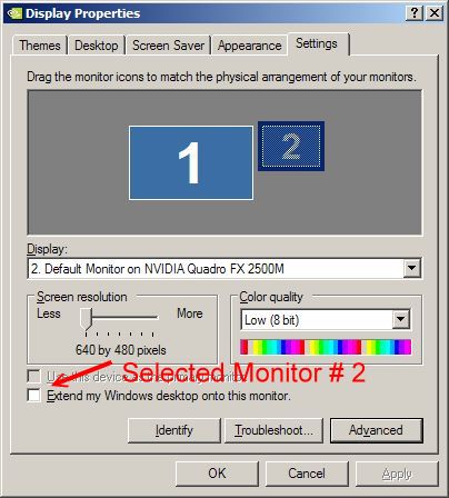 Extend the Windows desktop to the second monitor