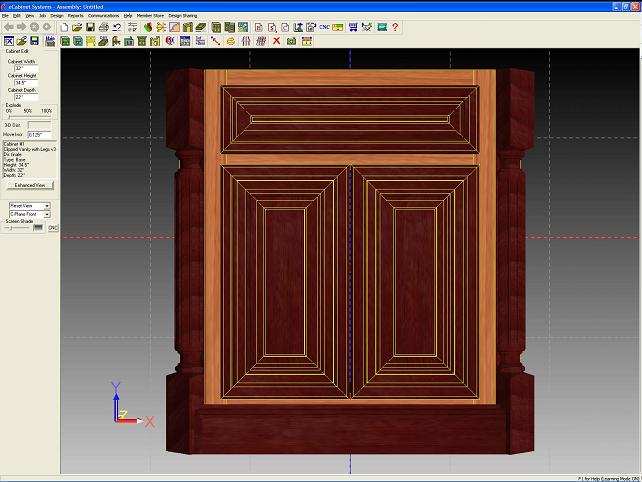 Now back in Main the Face Frame reverts to unfinished cherry...