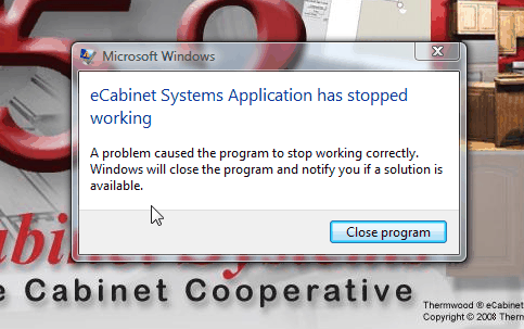 Splash Screen Error Message