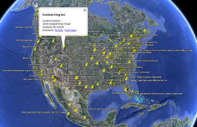 Thermwood Production Sharing Members Mapped in Google Earth