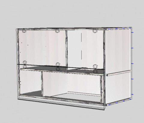 Range hood cupboard . Salice lift up doors. (drawers for doors)