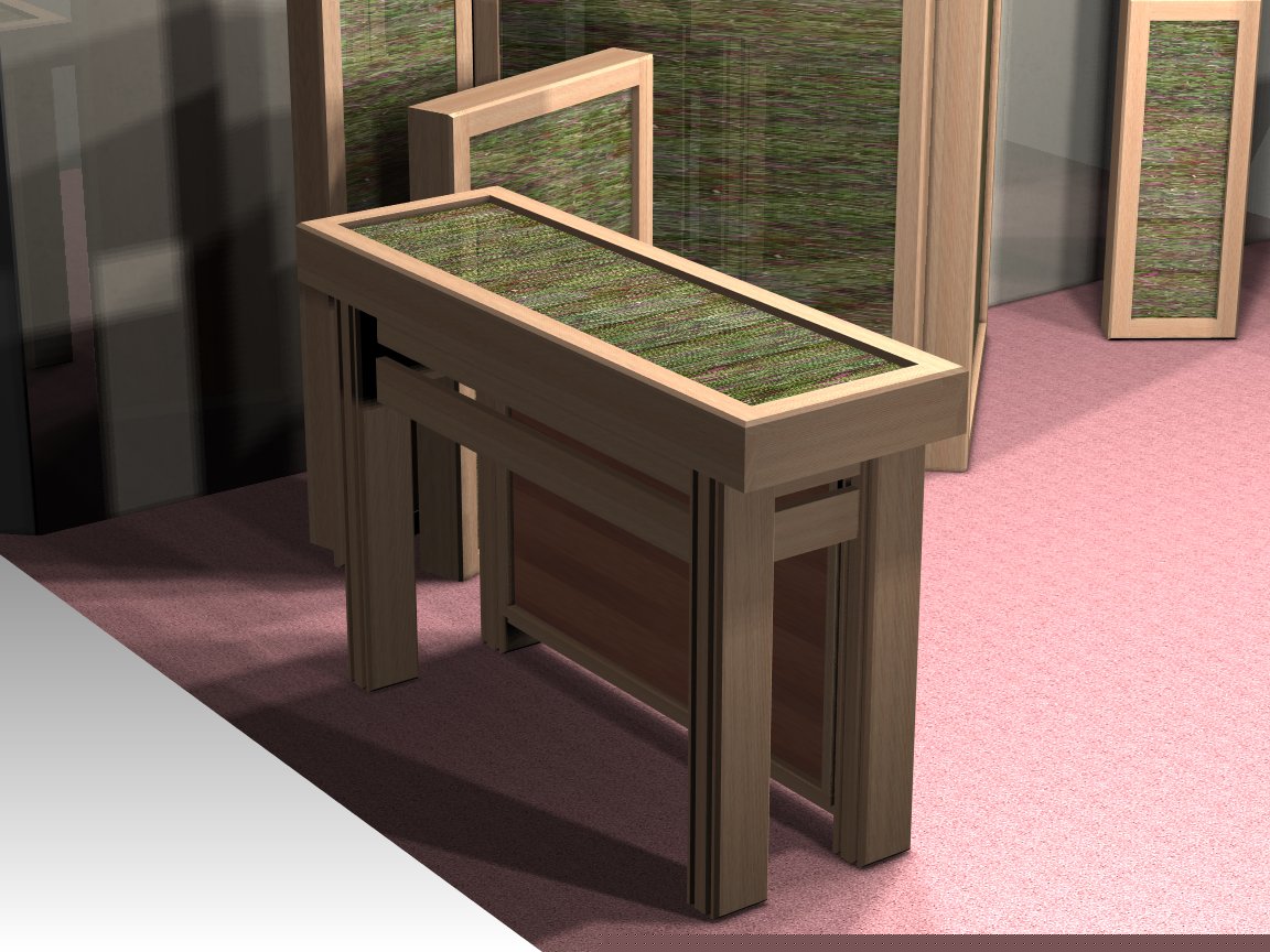 Bamboo Display case/table rear view. Note that the legs of this table are made from laminated 3/4\&quot;