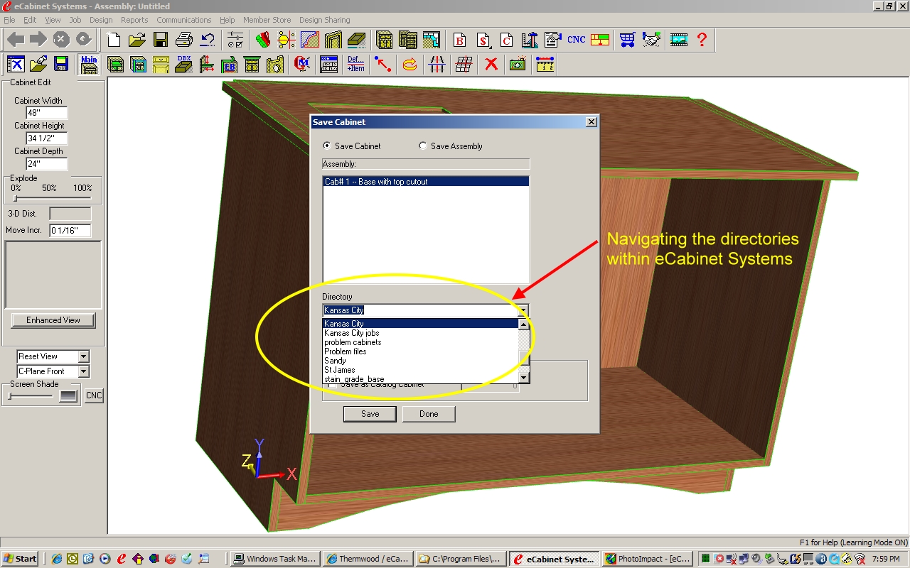Navigating the directories within the eCabinet Systems folder
