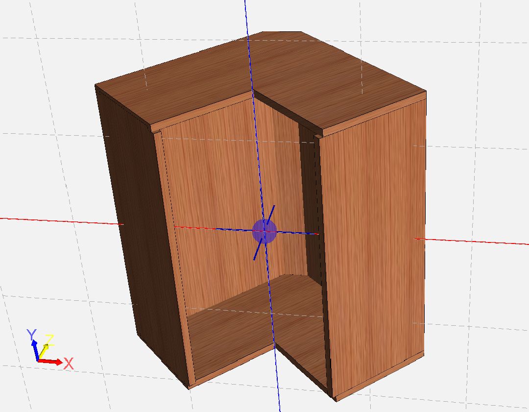 In the pic shown here, the standard frameless corner has been modified per all my preferred construc