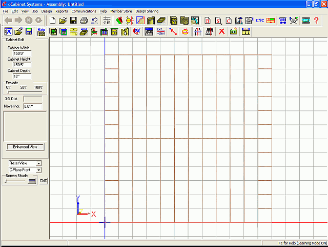 150.5" square, on a 12" grid