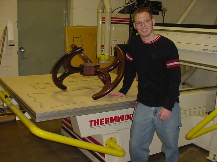 Student with Thermwood CNC router