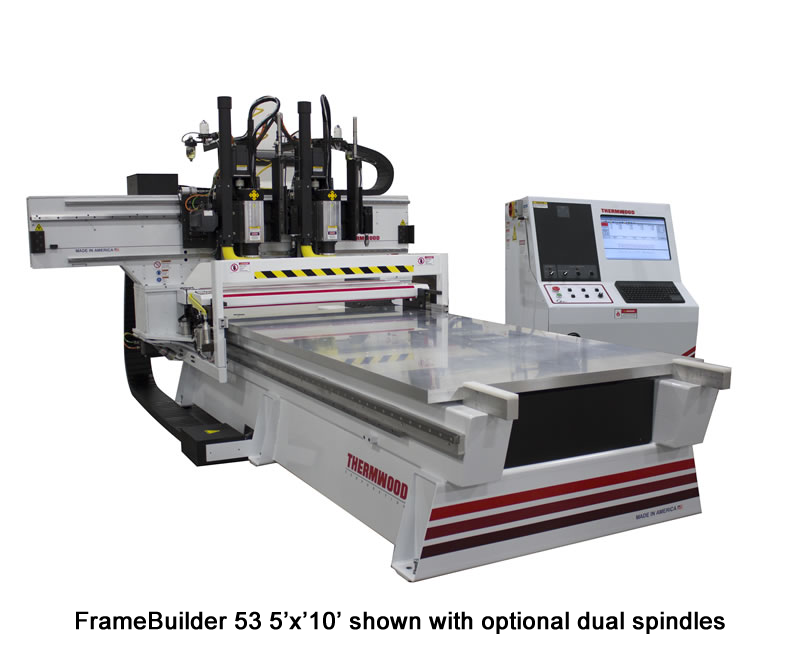 FrameBuilder 53 5'x'10' shown with optional dual spindles