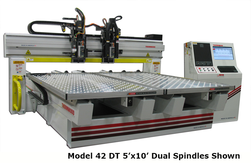 Model 42 Dual Table 5'x10' Dual Spindles Shown