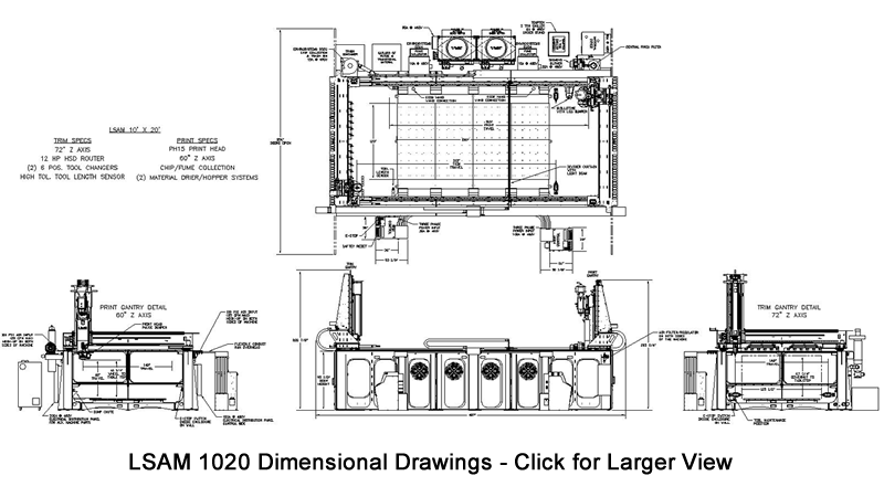 LSAM 1020 Dimensional Drawings Shown