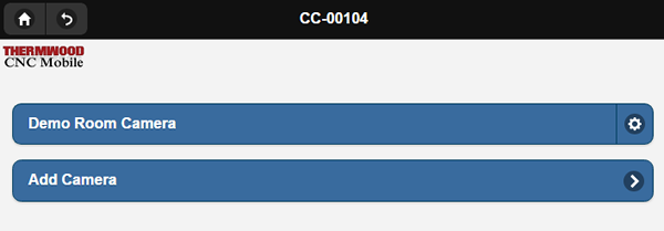 Listing of all added cameras and link to add additional cameras