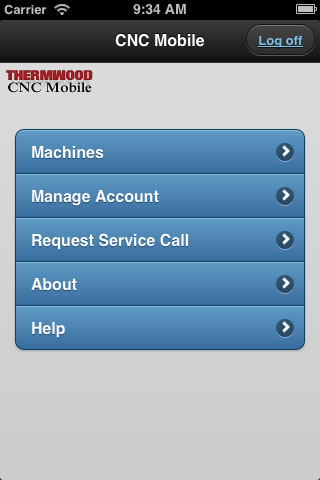 CNC Mobile App Main Screenshot